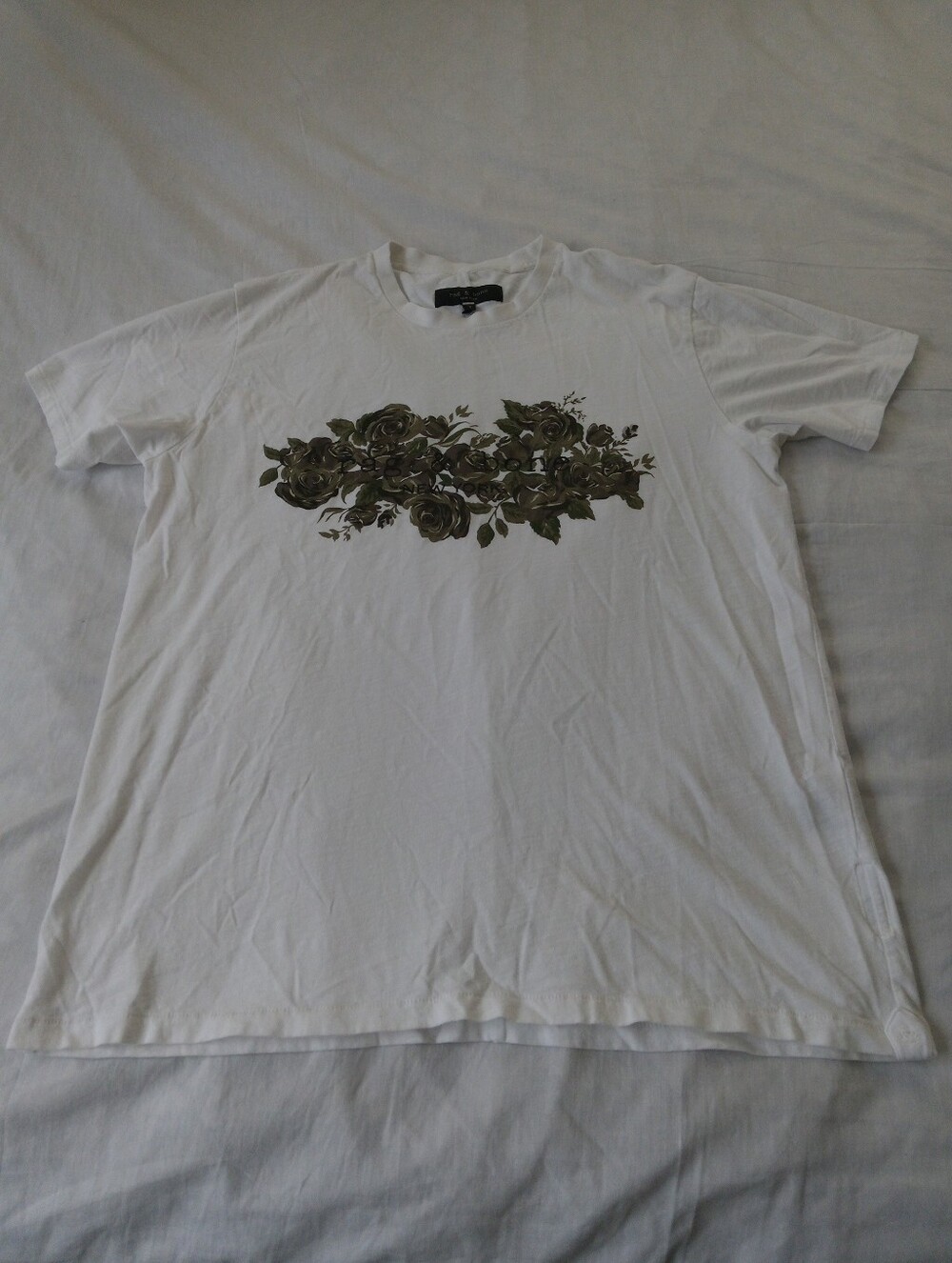 Rag & Bone Women's White Short Sleeve Graphic T-shirt Size L